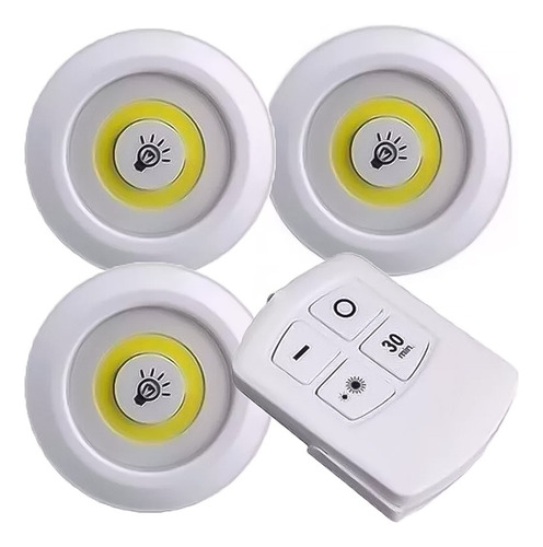 Set 3 Luces Led De Emergencia Inalámbricas Control Remoto 