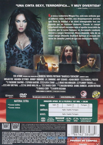Diabólica Tentación | Dvd Megan Fox Película Nuevo