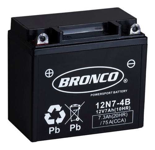 Bateria Moto 12n7-4b Bronco Gel Motoscba