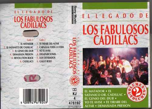 Cassette, El Legado De Los Fabulosos Cadillacs Vol 2 . (Usado)