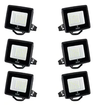 Comprar 6 Proyectores De Área Led Ecostreet 10w 6000k Luz Fría Negro Blanco Frío