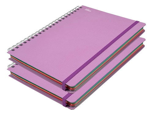 Cuaderno Profesional Universitario Arcoiris Pastel Pd, 200h Color Lavanda Cuadro chico