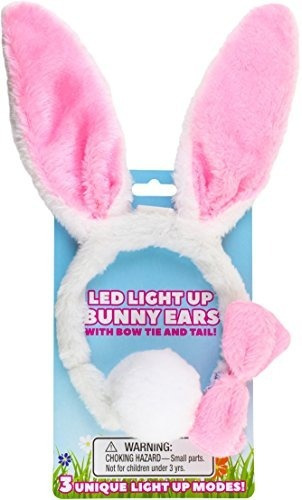 Canguro Light Up Toys- Led Plush Easter Bunny Ears And Tail,