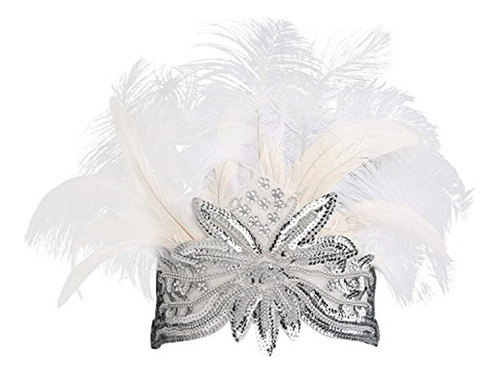 Diadema De Plumas Blancas Para Mujer Babeyond Fascinator Ind