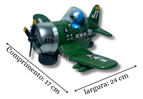 Avion Guerra Militar Infantil Luz Sonido Musica Combate Pila Avion Militar Varios