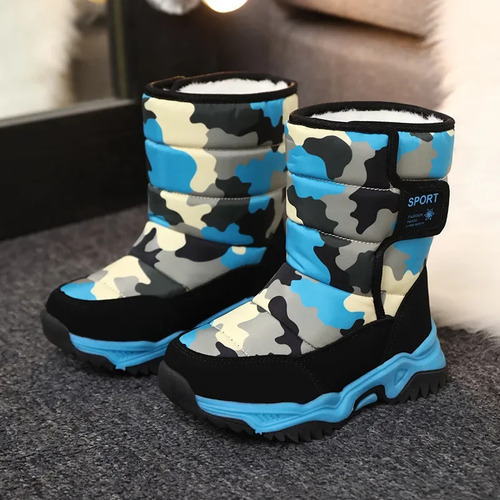 Botas De Nieve De Camuflaje Impermeables Cálidas Para Invier