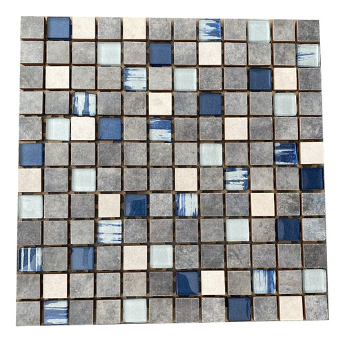 Malla Guarda Venecita Vidrio Piedra Cocina Baño Azul 30x30