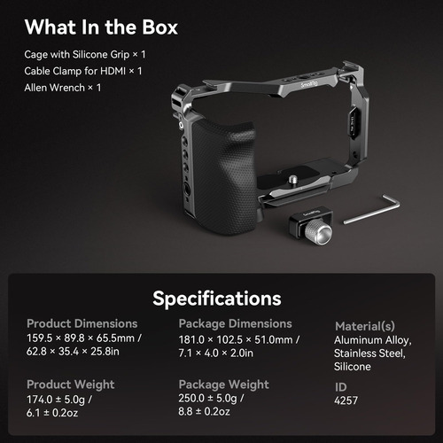 Kit De Jaula Smallrig Zv-e1 Con Agarre Y Abrazadera Hdmi
