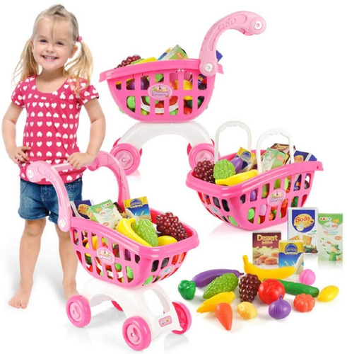 Carrito De Supermercado Con Accesorios De Cocina Para Niñas