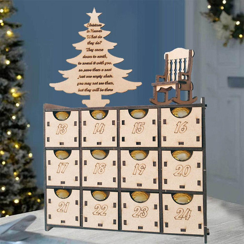 Decoración De Calendario De Adviento De Navidad Vacía 24