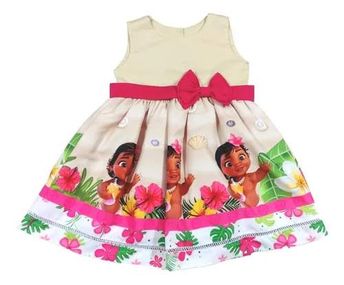 Vestido Infantil Moana Baby 1 2 4 6 Anos