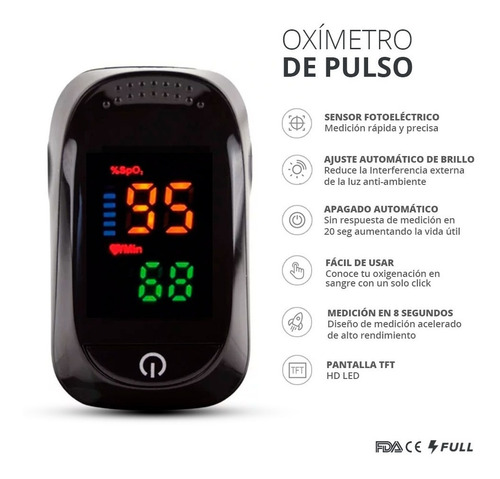 Imagen 3 de 5 de Oxímetro Pulso Dedo Portátil Digital Profesional Chequeo