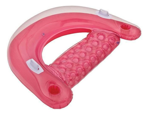 Colchoneta Inflable Intex Pileta Asiento Flotante 152x99 Cm Color Rosa