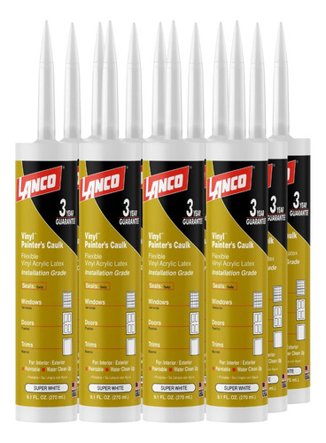 12x Sellador Vinilico Acrílico Pintable Multiuso 300ml Lanco