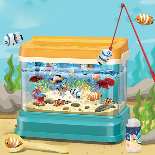 Mini Acuario Y Caña De Pescar Musical Entrenamiento De
