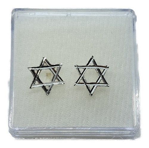 Aretes De Estrella De David De Plata +estuche S1