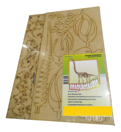Imagen 4 de 5 de Esqueleto Dinosaurio Braquiosaurio 40 Cm De Madera Armar 3d