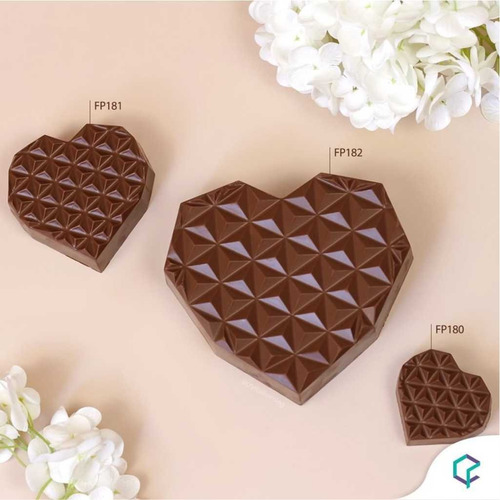 Imagem 2 de 2 de Forma Chocolate Trufa Coração Tablete Diamantado Ref. Fp180