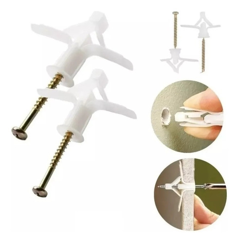 Kit 20 Buchas Nylon Para Drywall + Parafuso Cabeça.chata 8mm