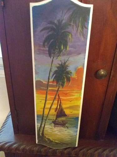 Cuadro Pintado A Mano Sobre Madera.