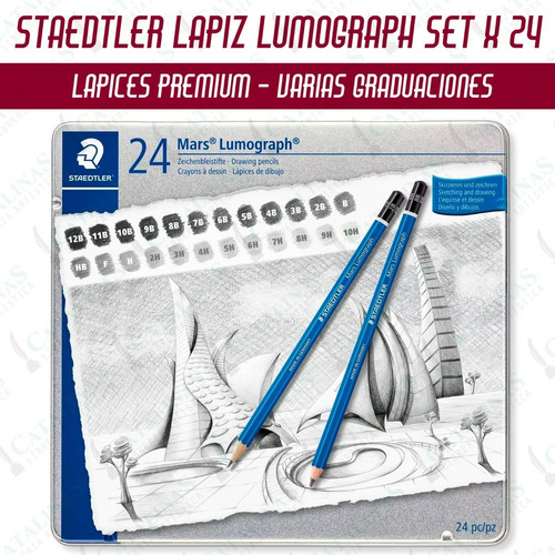 Lapices Staedtler Lumograph Lata X24 Graduaciones Microcentr
