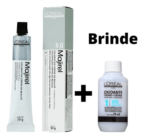 Imagem 1 de 3 de L'oréal Majirel 8.0 Louro Claro Profundo + Ox 20 Volumes