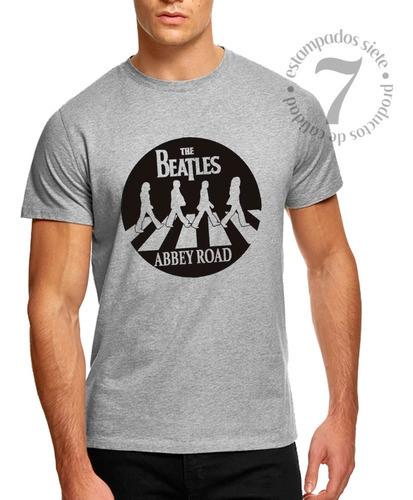 Polera Manga Corta Hombre Banda Musical Beatles Abbey Road