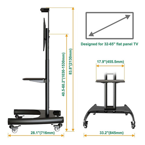 Imagen 3 de 3 de Soporte Móvil Para Pantalla De 32 A 65 Envio Gratis
