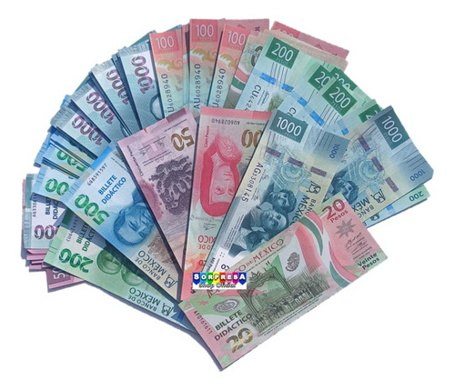 900 Billete Juguete Moneda Dolares Pesos Mexicanos Didactic