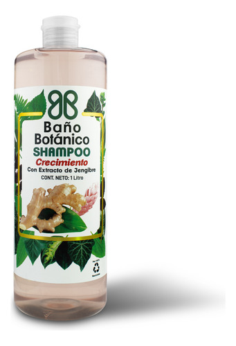 Shampoo Crecimiento + Extracto De Jengibre 1lt Baño Botánico