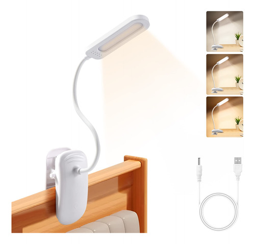 Lámpara De Lectura Led Recargable, Lámpara Con Clip Flexible