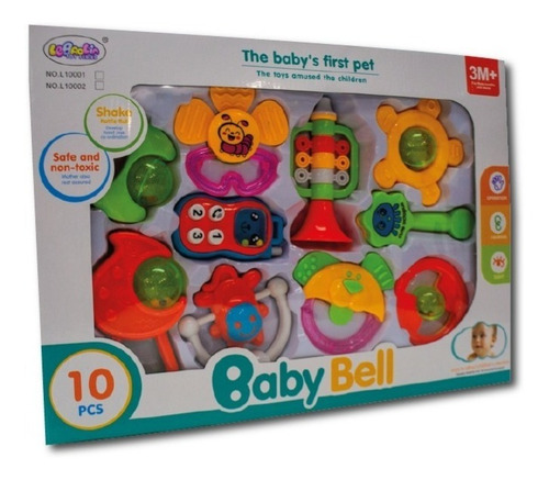 Set De Sonajeros P/ Bebés En Caja X 10 Unidades
