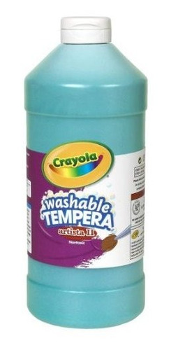 Pintura Al Temple Crayola, Lavable, Azul Turquesa, Para Niño