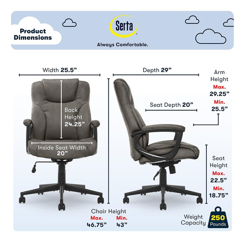 Silla Ejecutiva Ergonómica Con Respaldo Alto Y Soporte Lumba
