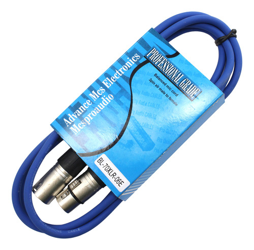 Cable Microfono Xlr Macho Hembra 6 Pie Azul