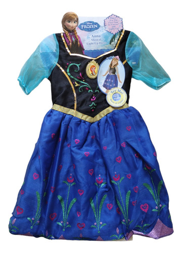 Disfraz Disney Frozen Anna Musical Con Luces Talla 4-6x