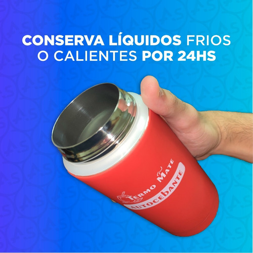 Imagen 6 de 10 de Termo Matero Autocebante Mate Chico Acero Inoxidable 400ml
