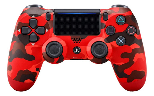 Controle Joystick Sony Dualshock 4 Camuflado Vermelho - Ps4 Cor Red camouflage