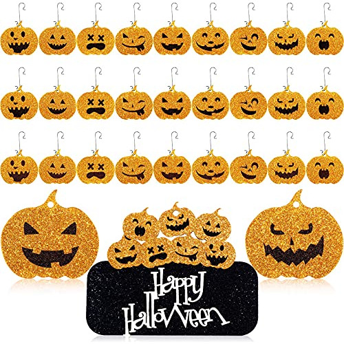 28 Piezas De Calabaza Halloween Colgando Adornos Con S7l4s