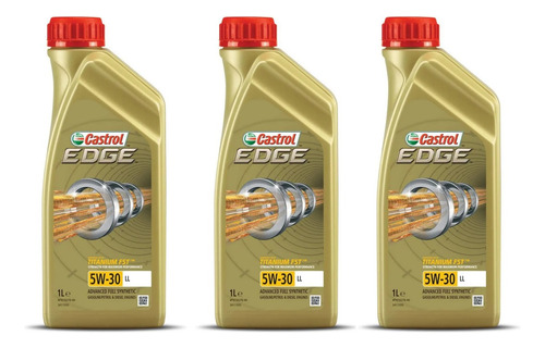 Kit Óleo Castrol Edge 5w30 Ll Sint Porsche C30 Vw 3 Litros