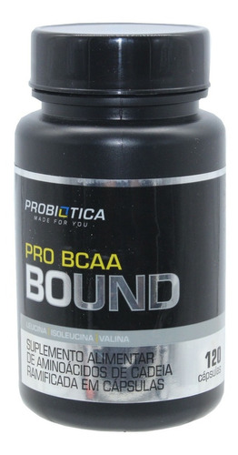 Pro Bcaa Bound Ganho De Massa Muscular Probiotica 120 Caps Sabor Natural