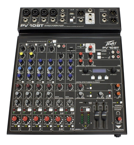 Peavey Pv-10 Bt Consola Mixer 10 Ch Bluetooth Usb Efx Pv10bt