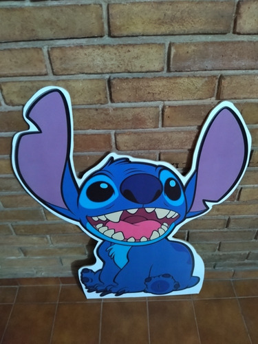 Stitch Gigantografía De Madera 80 Cm