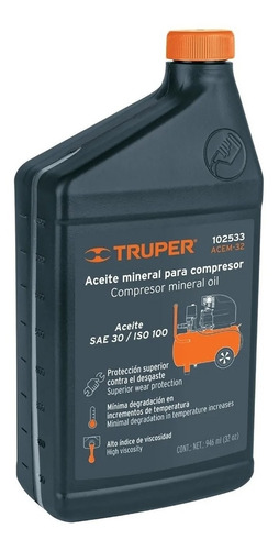 Aceite Mineral Para Compresor (32oz) Truper 102533