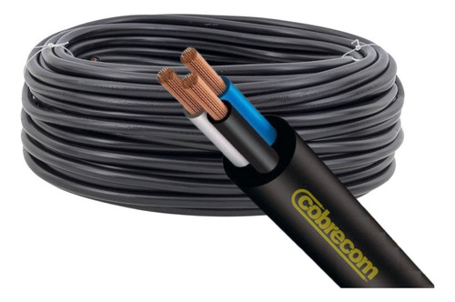 Cabo Fio Pp Flexível 3x4mm 40m Preto 3 Vias Do Cabo De 4mm