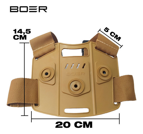 Imagen 2 de 10 de Funda Pistolera Táctica Boer Glock Porta Cargador Muslera