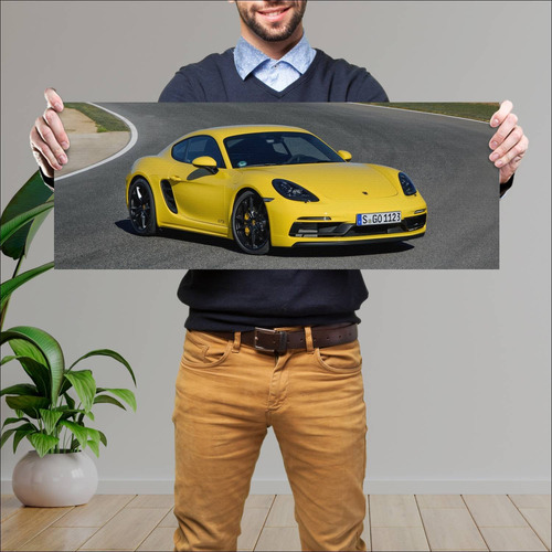 Cuadro 30x80cm Auto 2017 Porsche 718 Cayman Gts 63