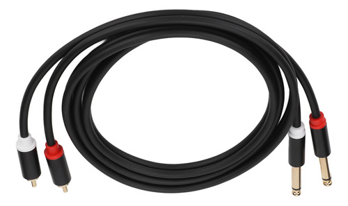 Cable Ts Dual A Doble De 1/4 Pulgadas, 4,9 Pies Y 6,35 Mm, 2