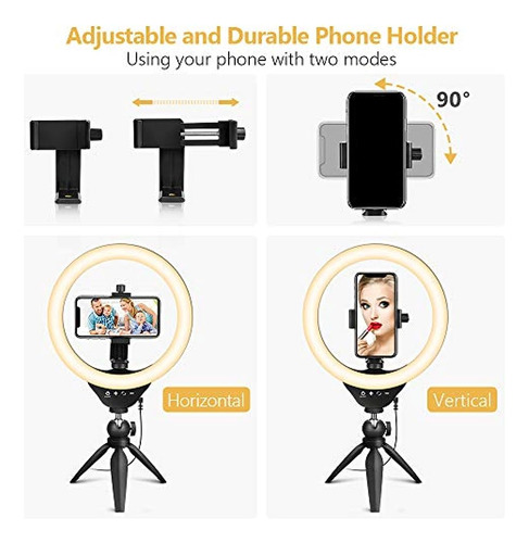 Ubeesize - Anillo De Luz Para Selfies De 10  Con Soporte Par