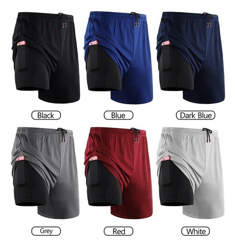 Gimnasio Short Deportes 2 En 1 Hombre Running Doble Capa